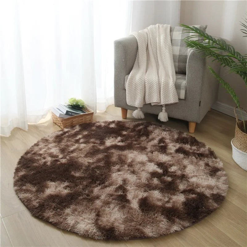 VIKAMA Pink Round Fluffy Princess Kids Area Rug