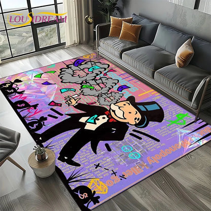 3D Monopoly Dollar Game Area Rug