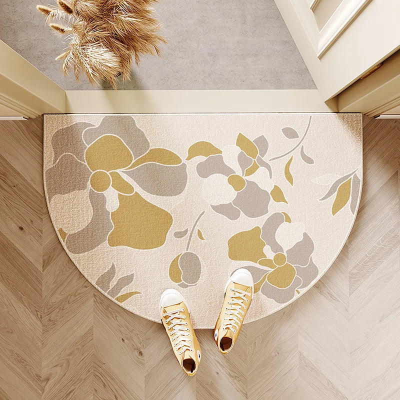 VIKAMA Modern Semi-Circular Entry Door Mat Non-Slip Dirt-Resistant Kitchen Floor Carpet