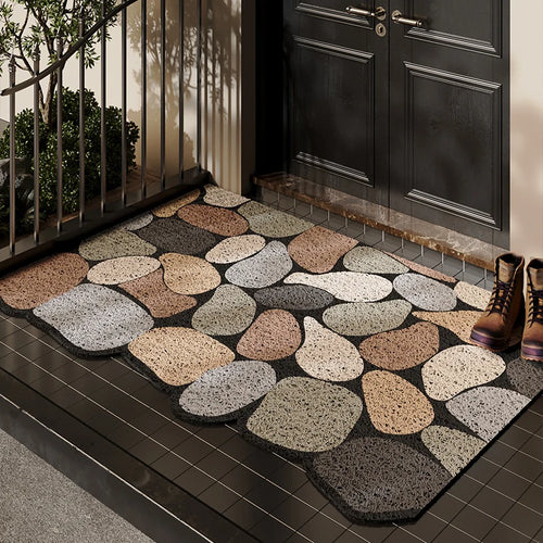 PVC Silk Ring Entry Door Mat Cuttable Non-Slip Dirt-Resistant Outdoor Floor Mat