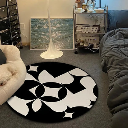 VIKAMA Record CD Round Carpet Non-Slip Game Chair Living Room Floor Mat