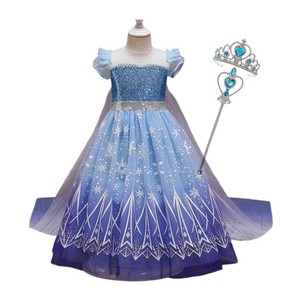 Disney Frozen 2 Elsa Princess Costume Dress For Girls