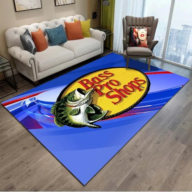 Fishing Pattern Non-Slip Soft Area Rug