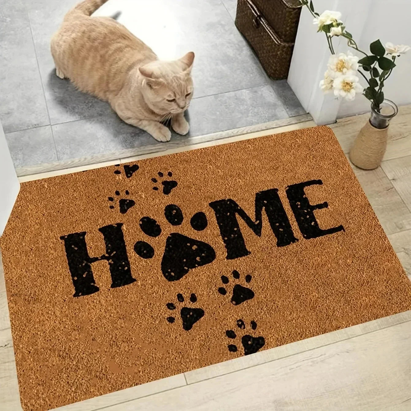 Pet Friendly Paw Print Door Mat