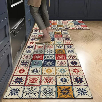 VIKAMA Anti-Slip Kitchen & Entrance Floor Mat Set