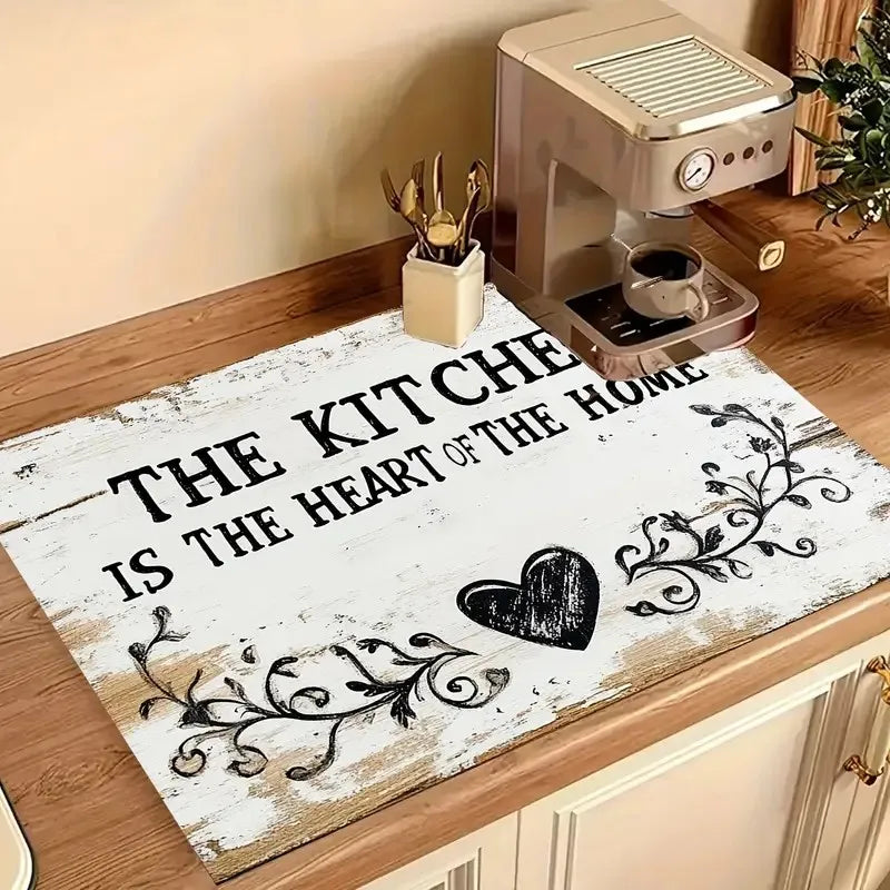 Retro Coffee Maker Absorbent Kitchen Drying Mat