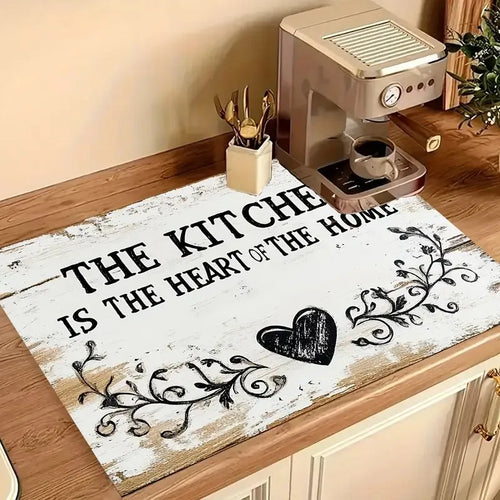 Retro Coffee Maker Absorbent Kitchen Drying Mat