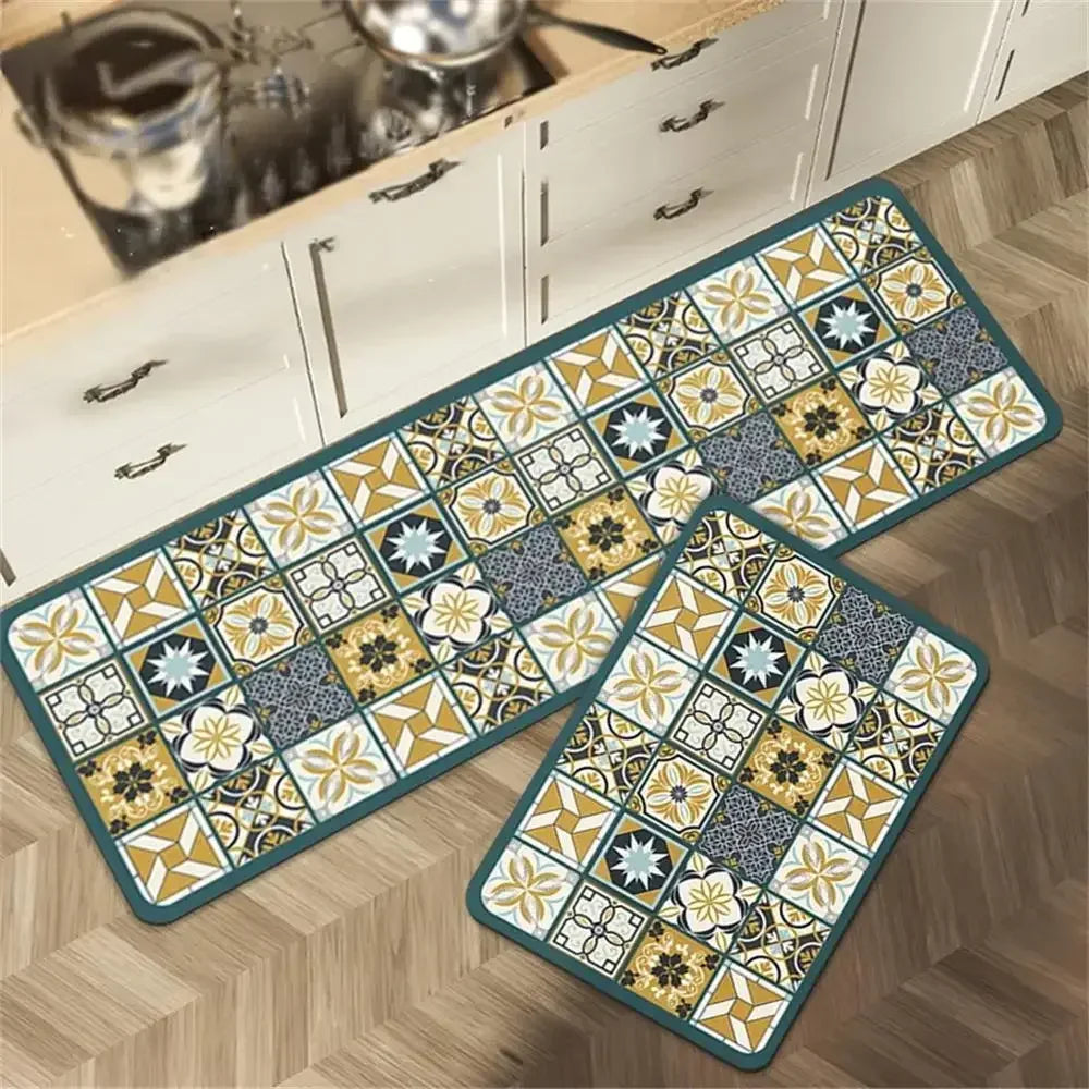 VIKAMA Anti-Slip Kitchen & Entrance Floor Mat Set