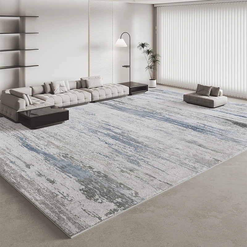 Italian Minimalist Light Luxury Grey Plush Area Rug