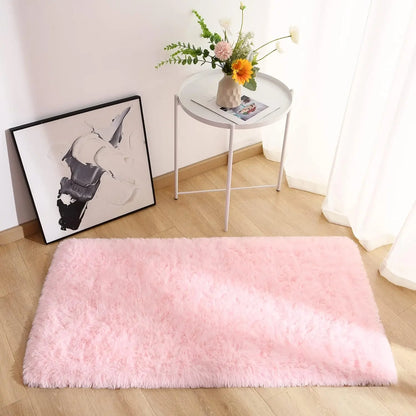 VIKAMA Tie-Dye Plush Non-Slip Kids Area Rug