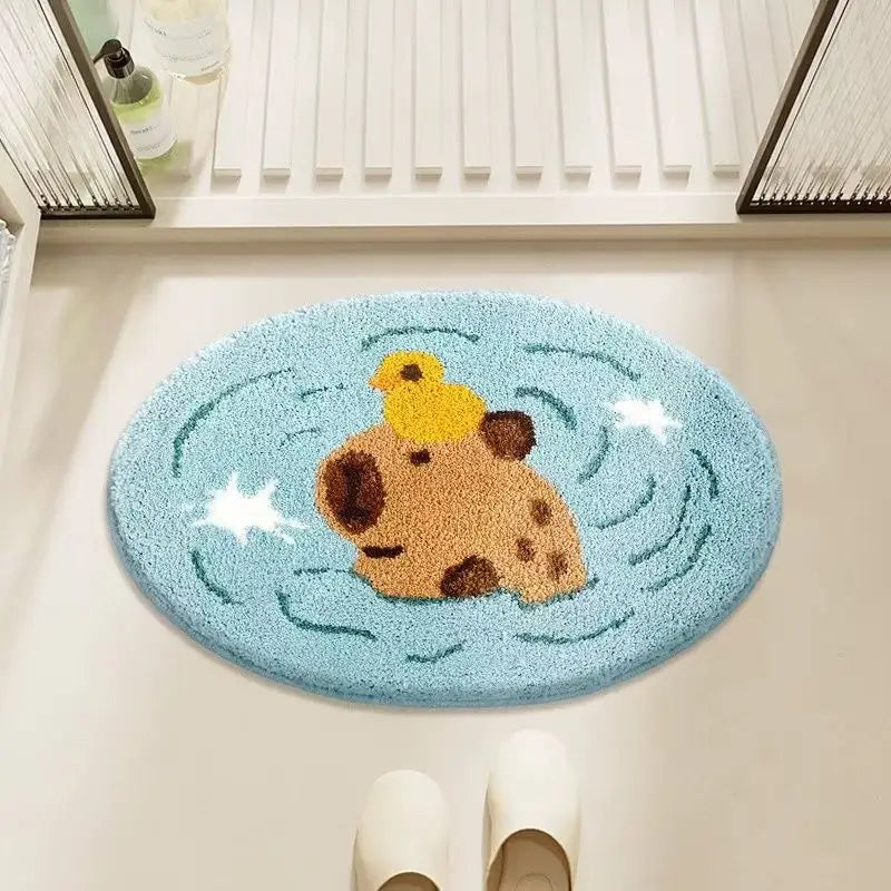 Capybara Bathroom Floor Mat Non-slip Toilet Door Carpet