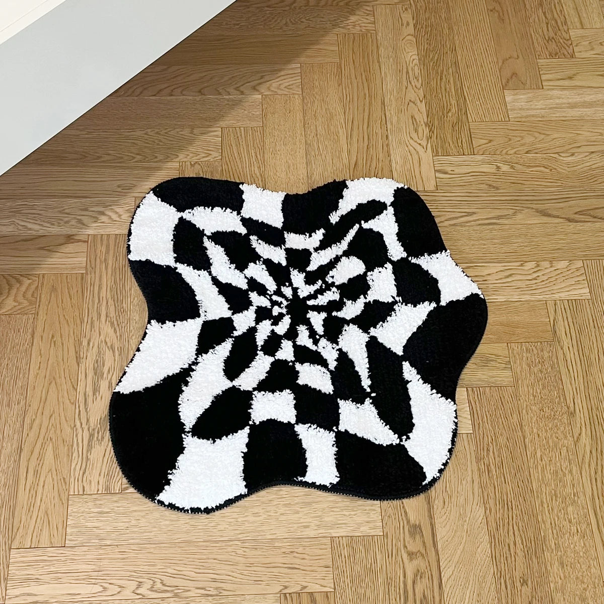 Abstract 3D Checkered Cloud Tufted Rug