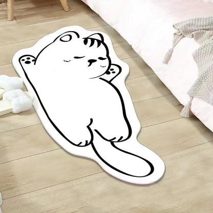 Cartoon Cashmere-Style Carpet Soft Non-Slip Washable Quick-Dry Living Room Bedroom Bedside Floor Mat Home Decor