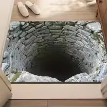 VIKAMA 3D Stone Cave Vortex Entrance Doormat