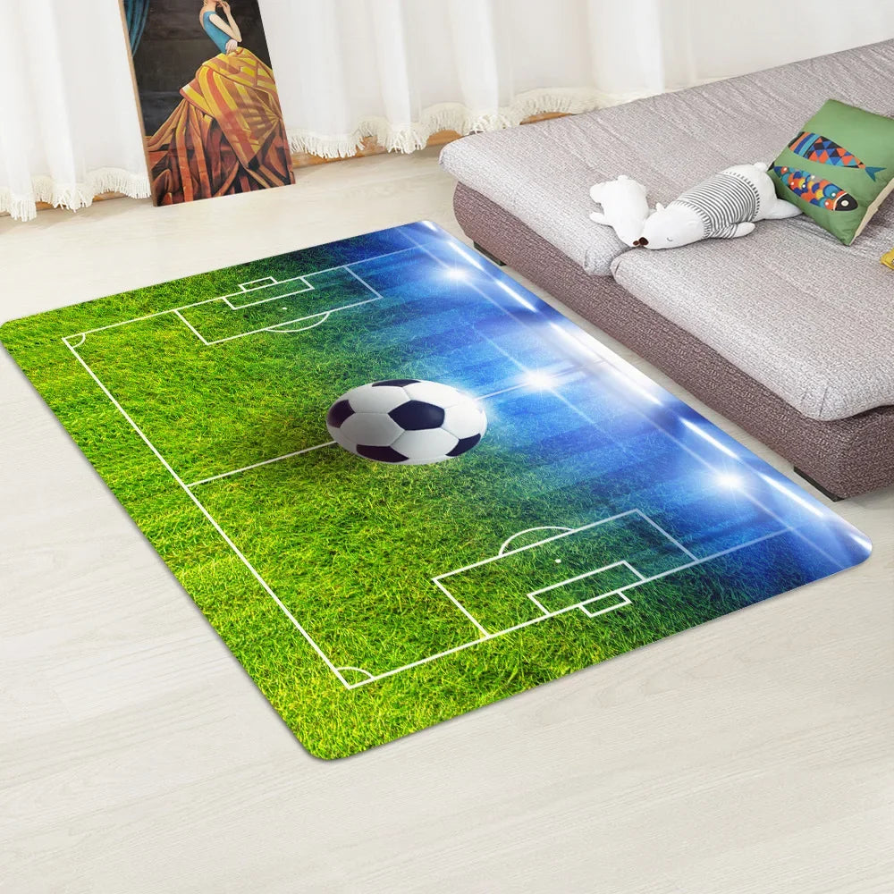 Modern Baseball Field Pattern Area Rug