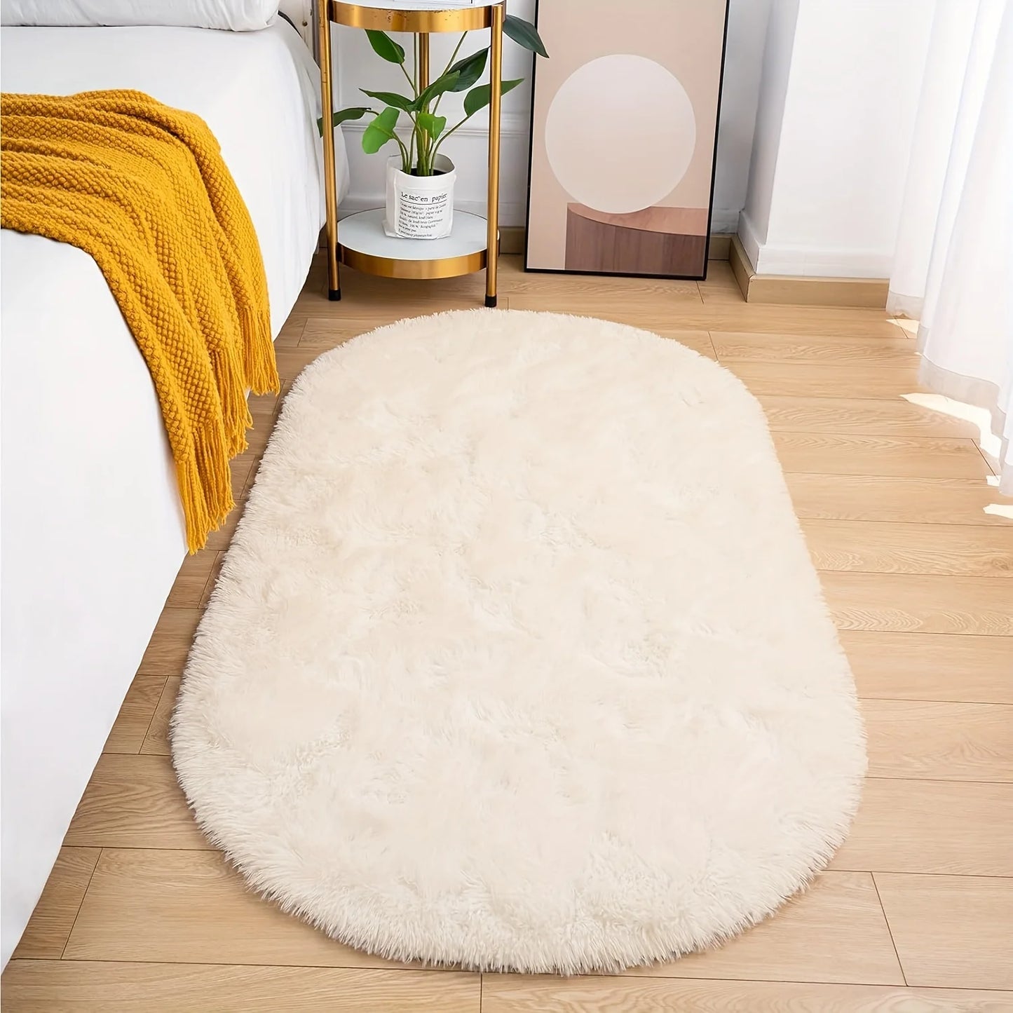 VIKAMA Grey Dense Silk Carpet Long Hair Soft Rug Winter Warm Bedroom Bedside Living Room Sofa Floor Mat Home Decor