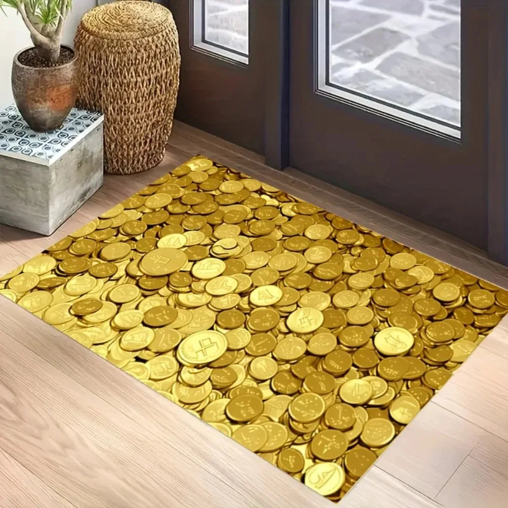 Luxury Gold Coin Welcome Doormat