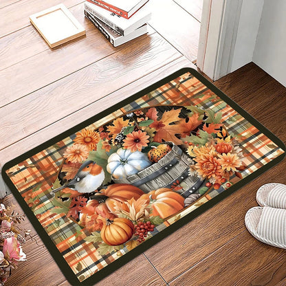 Thanksgiving Pumpkin Non-Slip Welcome Mat