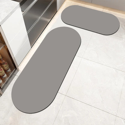 Long diatomite super absorbent non-slip kitchen runner rug / entrance mat