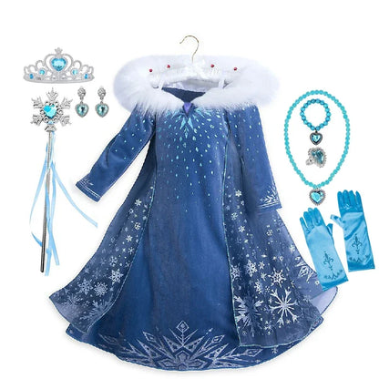 Disney Frozen Elsa Princess Costume Dress For Girls