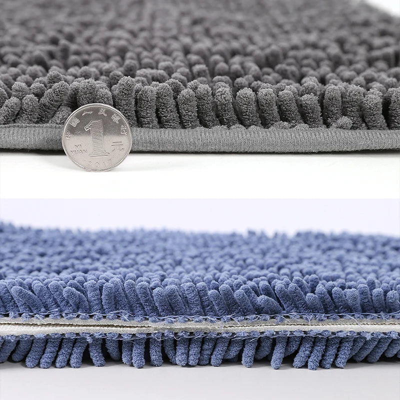 Winter Solid Chenille Plush Pet Mat Soft Absorbent Carpet Cat Dog Bed Cushion Bathroom Floor Rug
