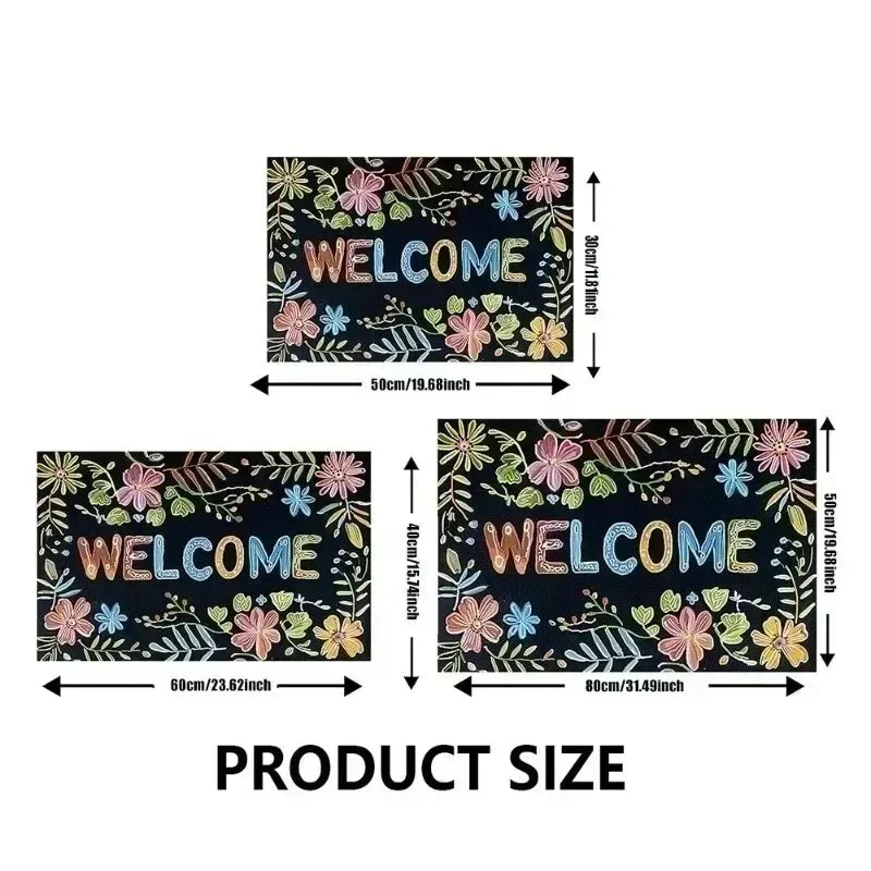 Red Merry Christmas Carpet Bathroom Mat Anti-Slip Retro Absorbent Door Mat New Year Party Home Decoration Rug
