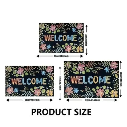 Red Merry Christmas Carpet Bathroom Mat Anti-Slip Retro Absorbent Door Mat New Year Party Home Decoration Rug