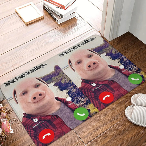 John Pork Calling Welcome Doormat