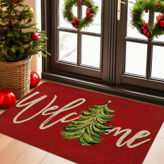 Santa Claus gnome Christmas door mat