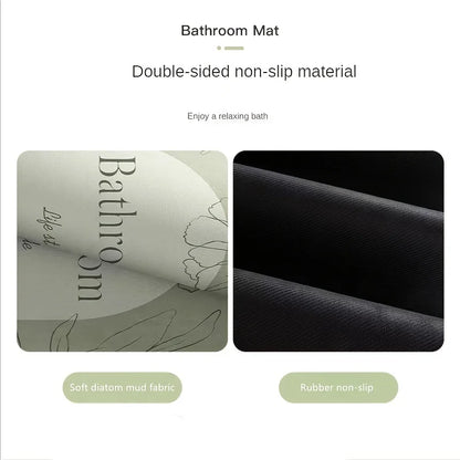 Printed Diatomaceous Absorbent Bathroom Mat