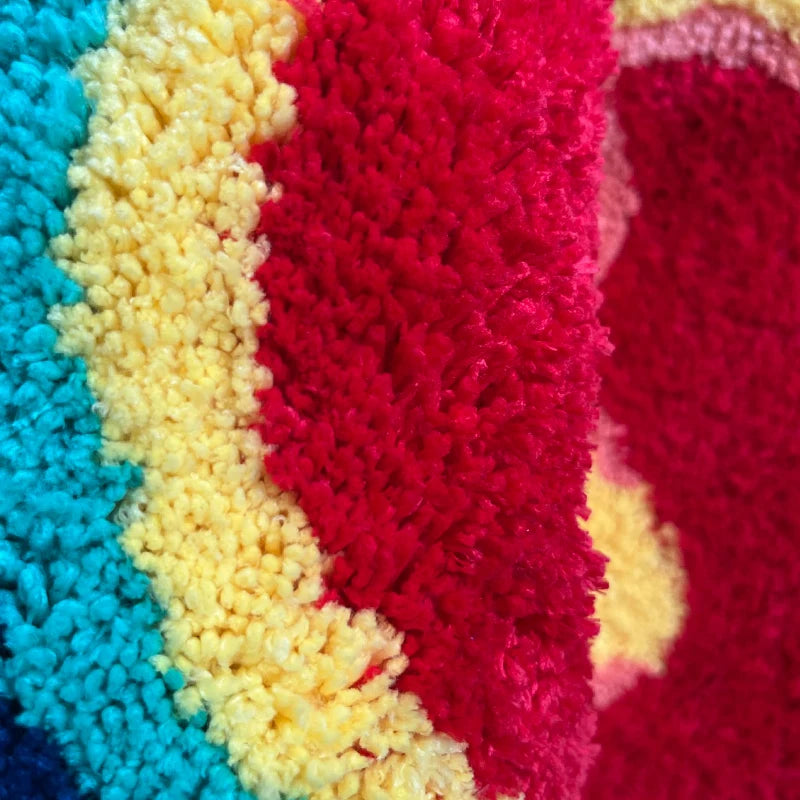 Palm Shape Tufted Fluffy Handmade Area Rug
