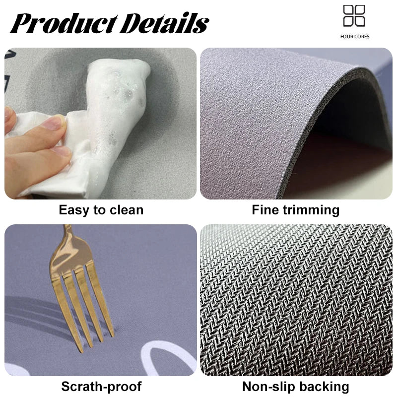 Diatomite Bath Mat Super Absorbent Non-Slip Quick-Dry Shower Toilet Rug Home Decor