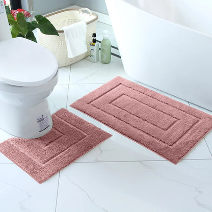 Plush Bathroom Floor Mat Shaped Design Absorbent Non-Slip Foot Rug Bathtub Entrance Door Small Carpet Home Decor