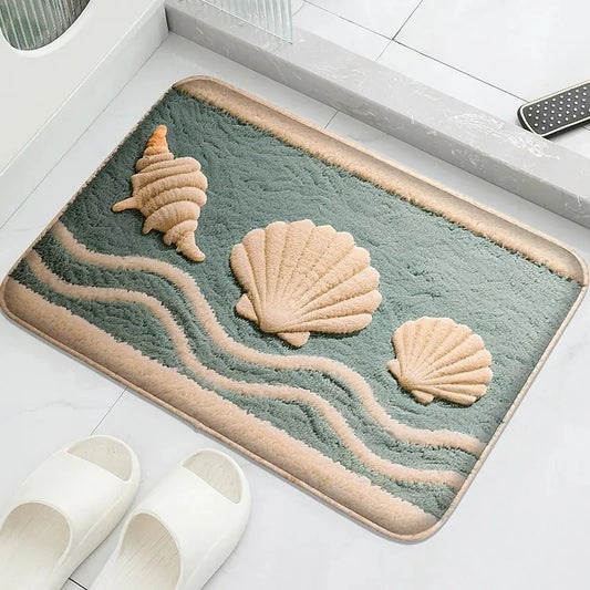 Bathroom Anti-Slip Door Mat Water-Absorbing Foot Rug Soft Machine Washable Shower Room Carpet Home Decor