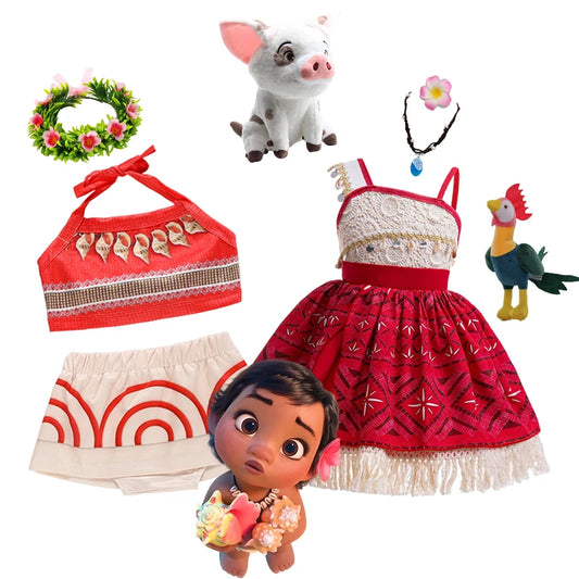 Disney Moana Ocean Adventure Costume Dress For Girls