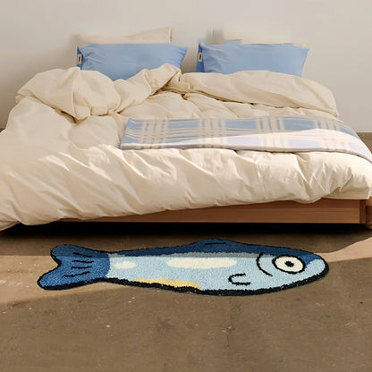 VIKAMA Cute Salted Fish Long Carpet 40x120cm Living Room Bedroom Bedside Floor Mat