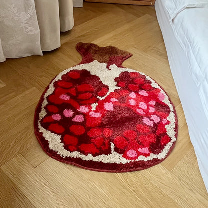 Pomegranate Shaped Tufted Decorative Rug