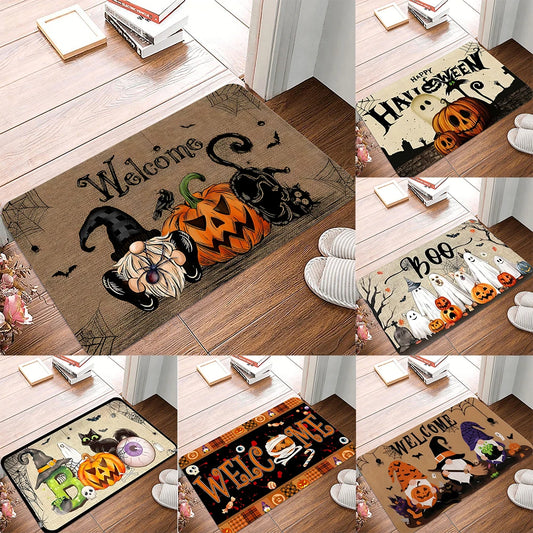 Halloween Ghost Pumpkin Non-Slip Kitchen Floor Mat
