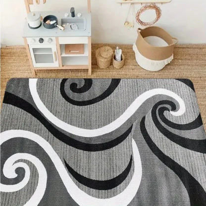 Modern soft line print floor mat