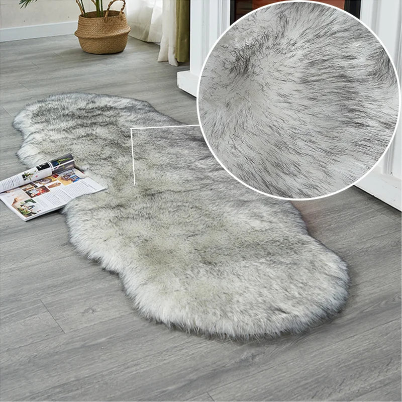 Soft faux fur shaggy area rug