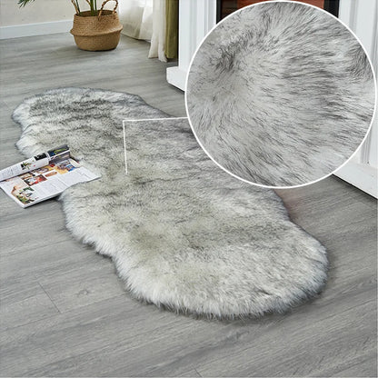 Soft faux fur shaggy area rug