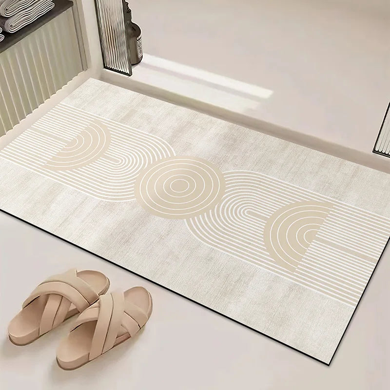 Minimalist Bathroom Floor Mat Diatomaceous Earth Absorbent Non-Slip Quick-Dry Shower Door Rug Home Decor