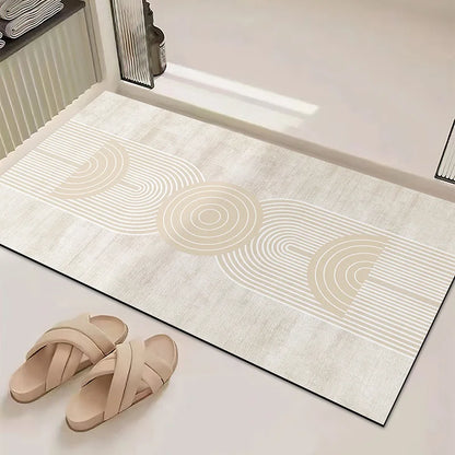 Minimalist Bathroom Floor Mat Diatomaceous Earth Absorbent Non-Slip Quick-Dry Shower Door Rug Home Decor