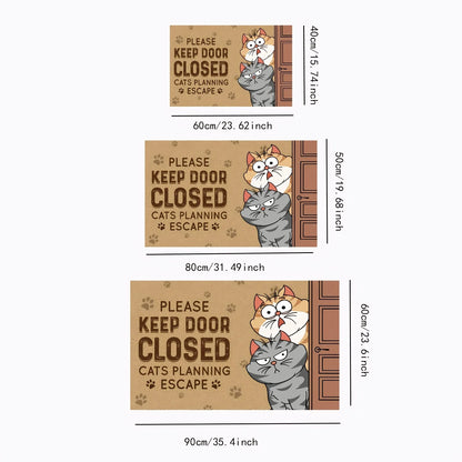 VIKAMA Cartoon Cute Cat Rug Washable Non-Slip Door Mat Bedroom Living Room Welcome Carpet Outdoor Floor Rug Home Decor