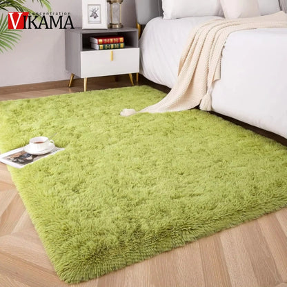 Large pink fluffy children’s area rug