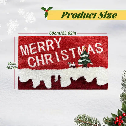 Christmas Door Mat Santa Claus Gingerbread Man Outdoor Indoor Non-Slip Holiday Rug Home Decor