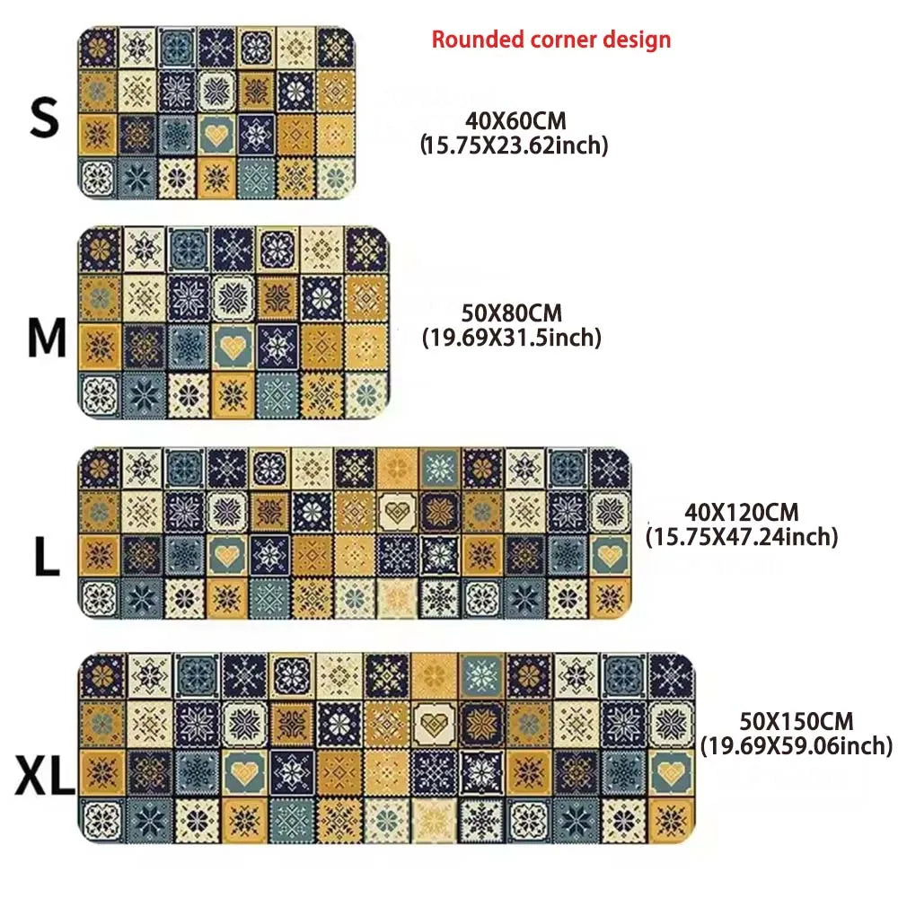 VIKAMA Retro Persian Non-Slip Runner Rug