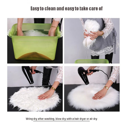Round Faux Sheepskin Fluffy Area Rug