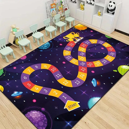 Snakes and Ladders Game Pattern Area Rug