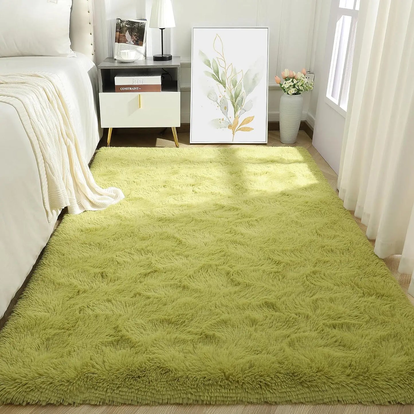 VIKAMA Tie-Dye Plush Carpet Soft Fluffy Non-Slip Kids Room Crawling Mat